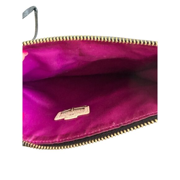 HENRI BENDEL Vintage Black Leather Zip Clutch Pouch Bag - Picture 7 of 9